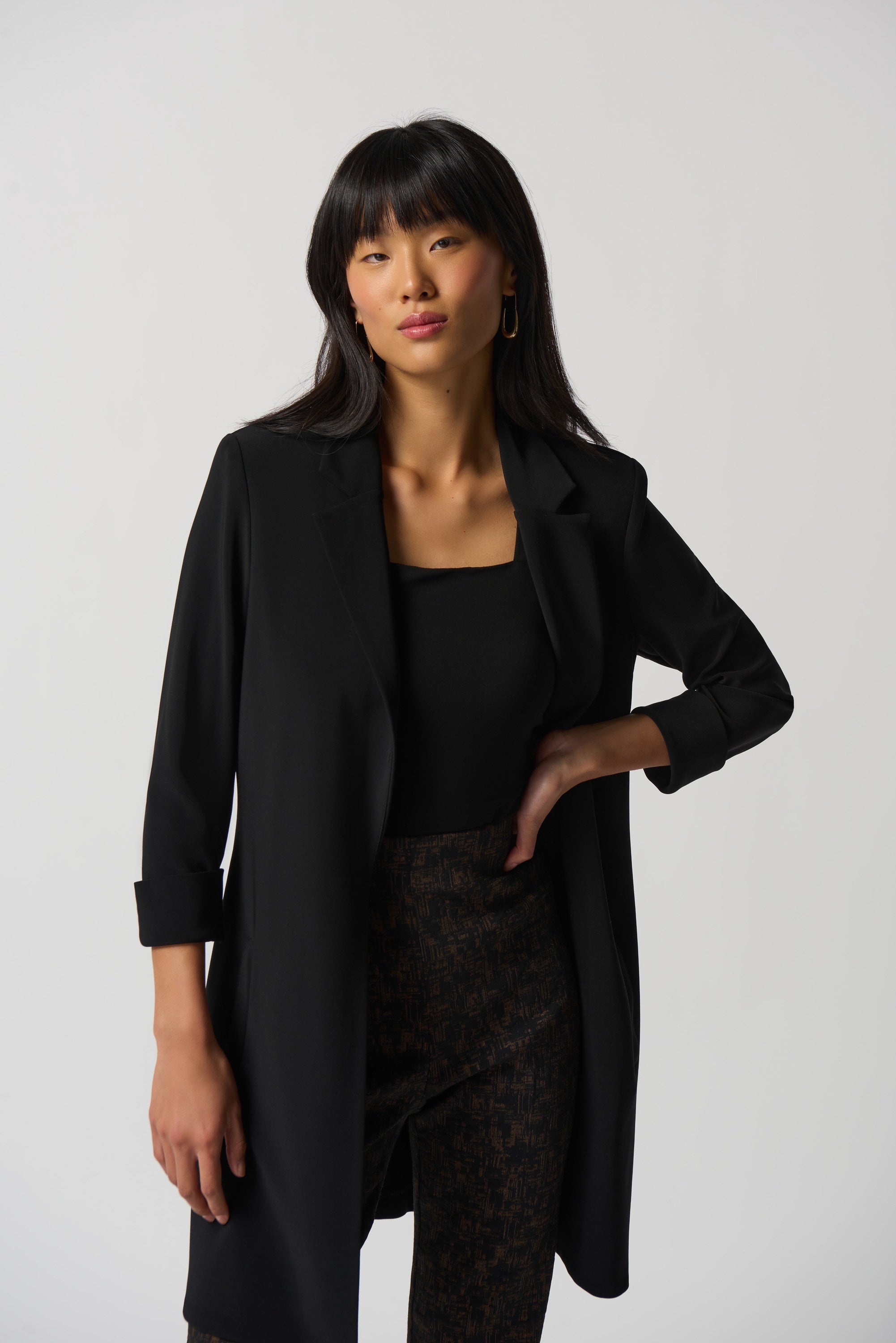 Joseph Ribkoff - Top / Long Open Front Blazer - shop.mybijouboutique.com