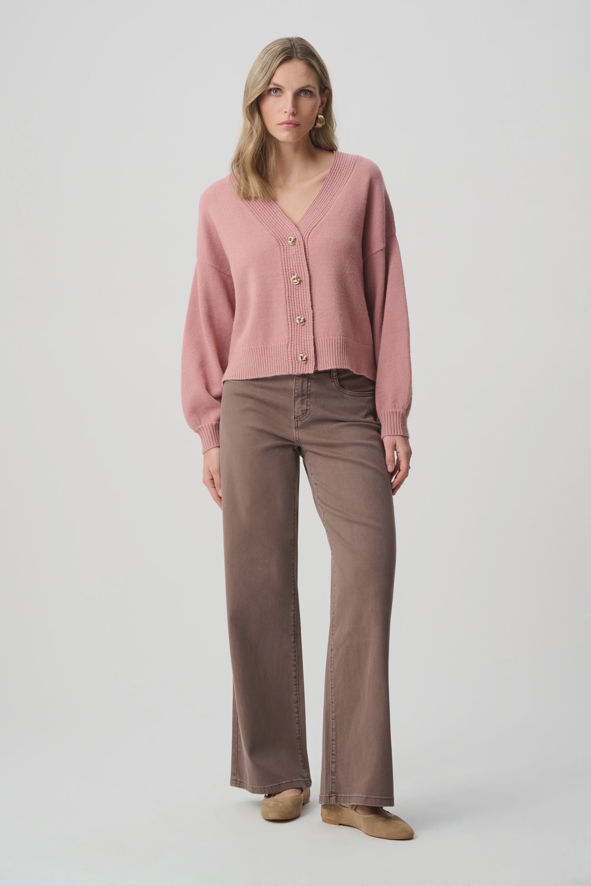 Joseph Ribkoff - Jeans / Goldie | Classic Wide-Leg Stretch Jeans - Mink