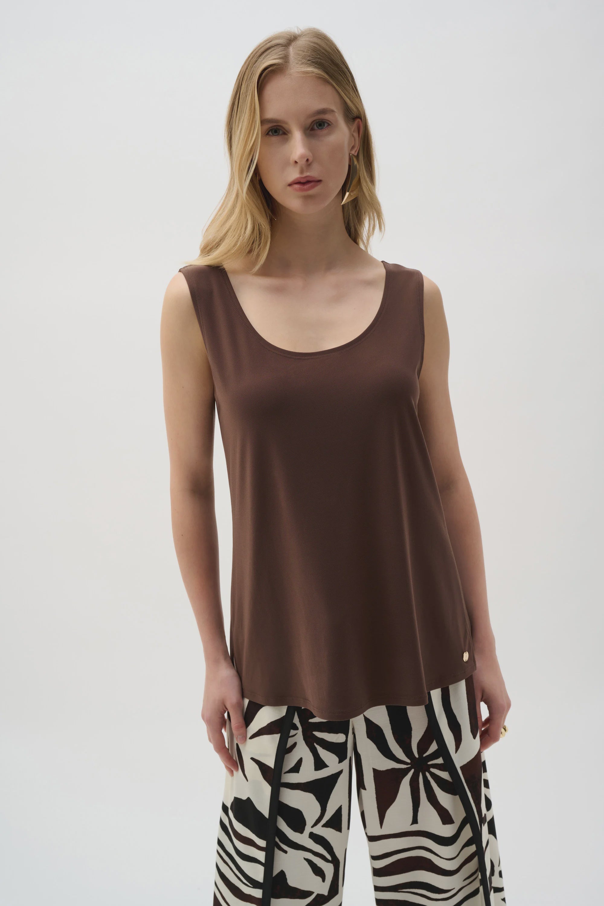 Joseph Ribkoff - Top / Silky Knit Scoop Neck Camisole - Mahogany - shop.mybijouboutique.com