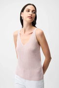 Joseph Ribkoff - Top / Metallic Knitted Camisole with Rhinestones