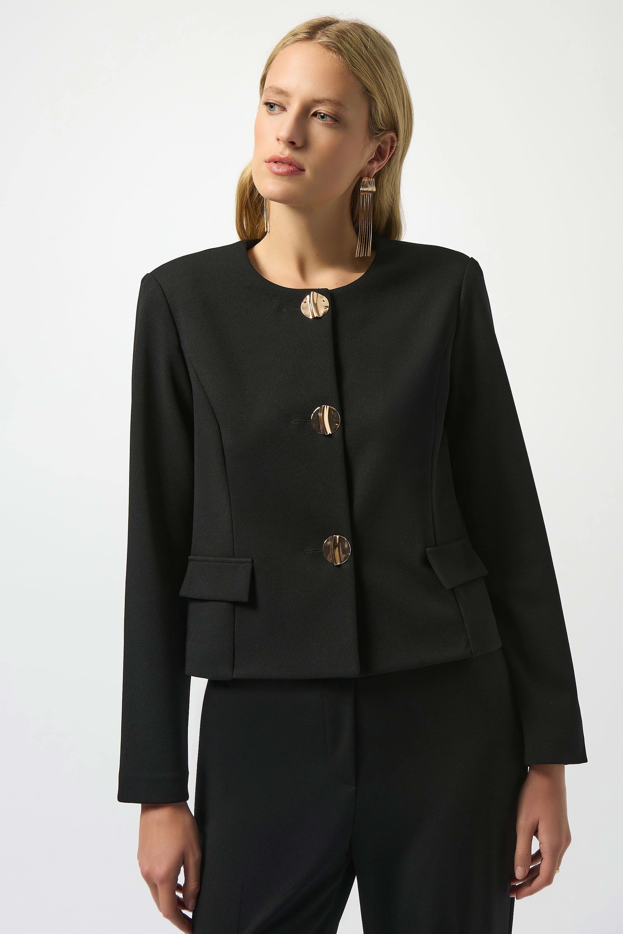 Joseph Ribkoff - Top / Scuba Crepe Boxy Blazer - shop.mybijouboutique.com
