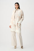 Joseph Ribkoff - Cardigan / Abstract Jacquard Sweater Knit Long Cardigan