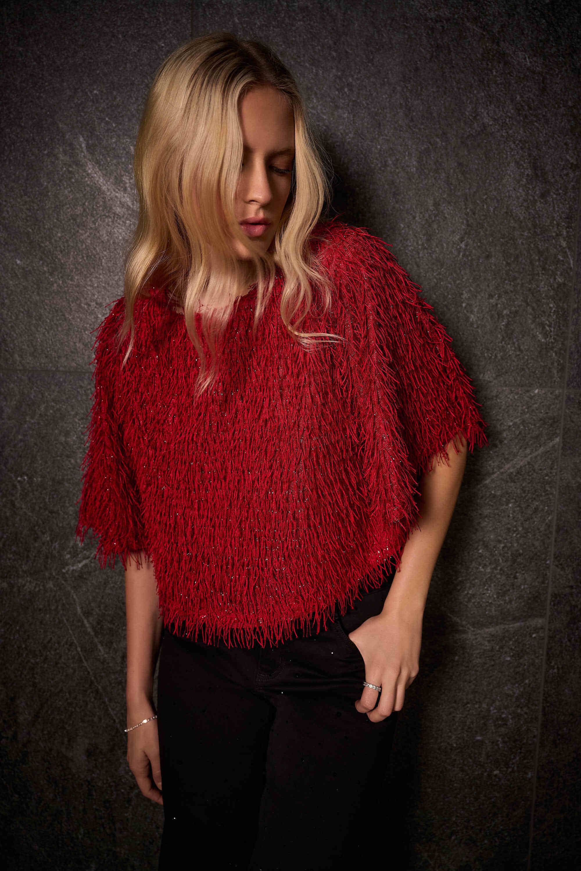 Joseph Ribkoff - Top / Novelty Fringe Boxy Top - shop.mybijouboutique.com