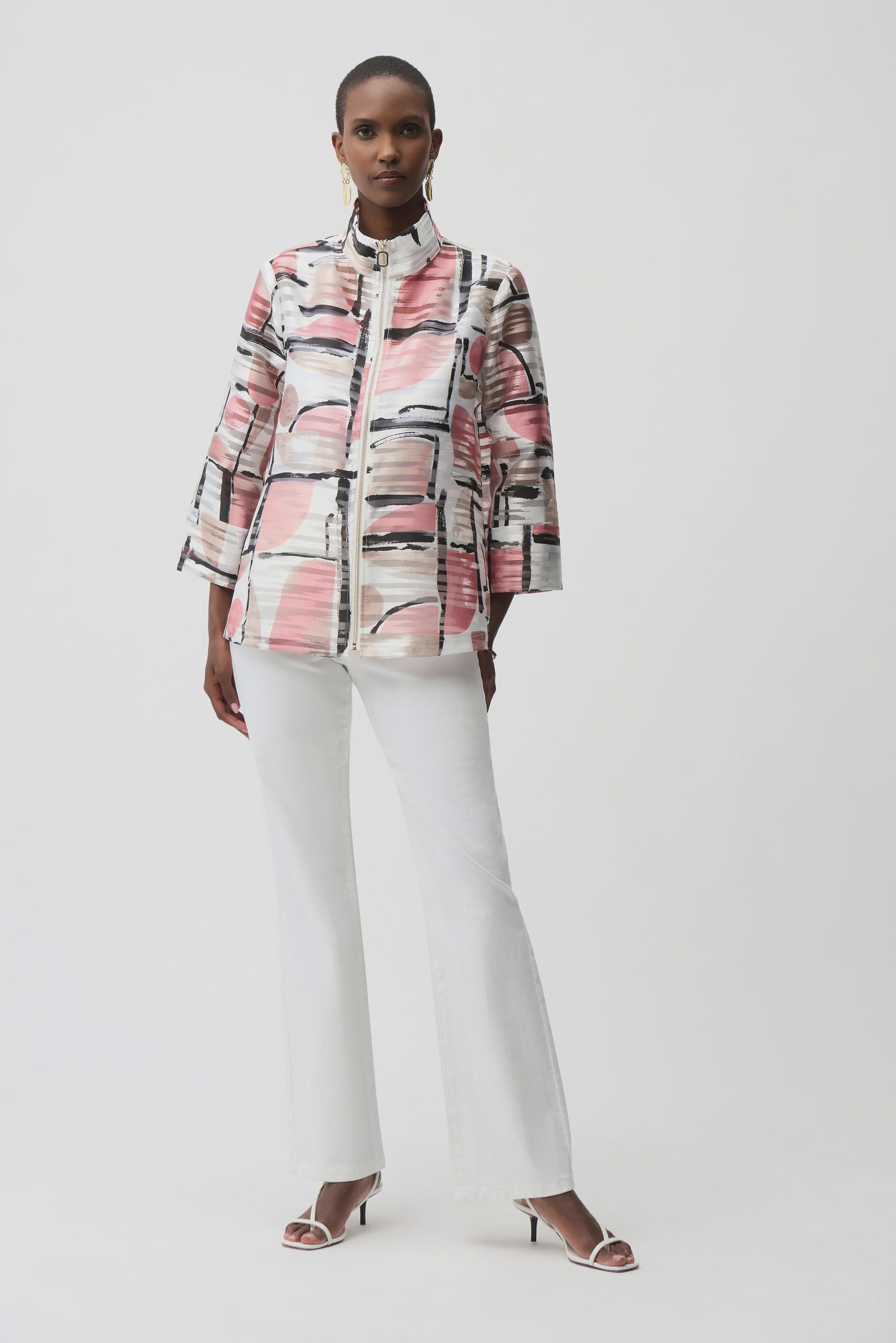 Joseph Ribkoff - Jacket / Organza Jacquard Abstract Print Boxy Jacket - shop.mybijouboutique.com