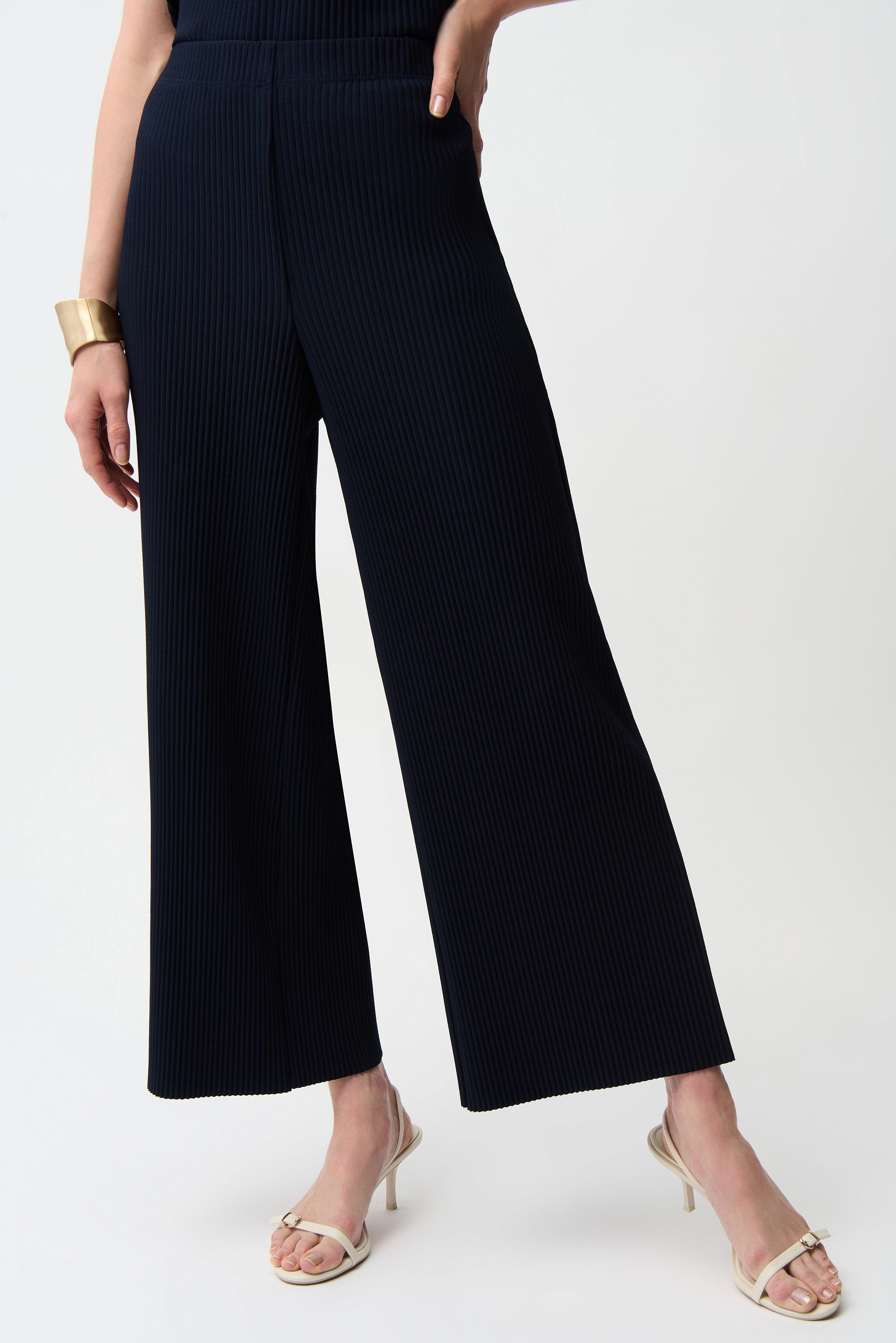 Joseph Ribkoff - Pants / Pleated Scuba Crepe Wide Leg Pull-On Pants - shop.mybijouboutique.com