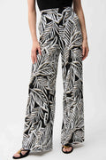 Joseph Ribkoff - Pants / Silky Knit Tropical Print Wide Leg Pull-On Pants