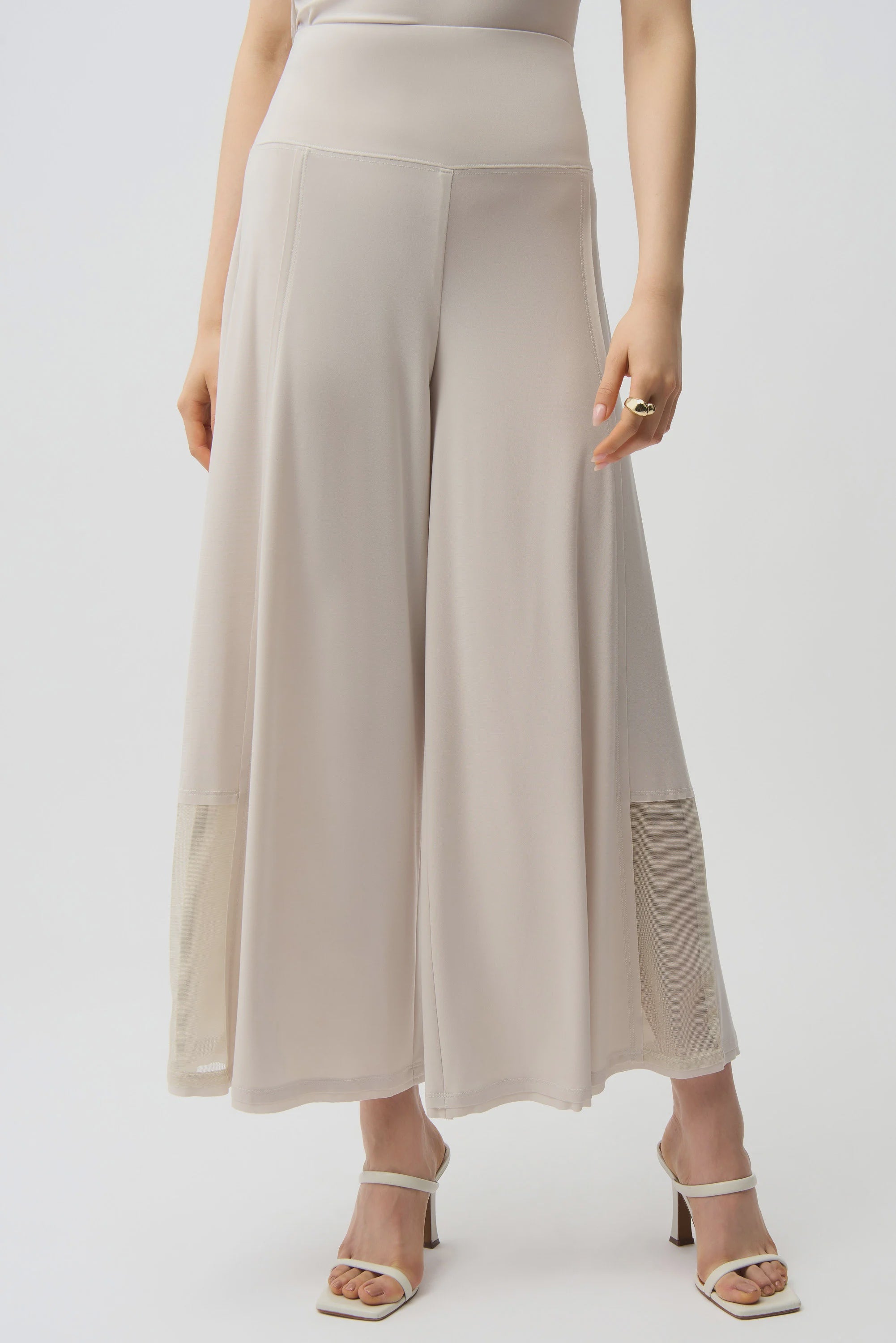 Joseph Ribkoff - Pant / Silky Knit Wide Leg Pull-On Pants With Mesh Inserts - shop.mybijouboutique.com