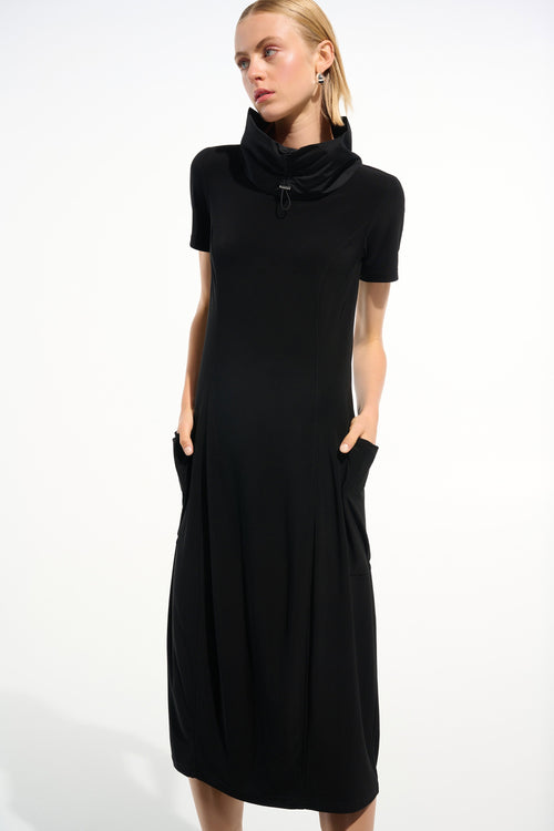 Joseph Ribkoff - Dress / Silky Knit Cocoon Dress With Memory Funnel Collar - shop.mybijouboutique.com