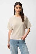 Joseph Ribkoff - Top / Sequins Yarn Short Sleeve Sweater - shop.mybijouboutique.com