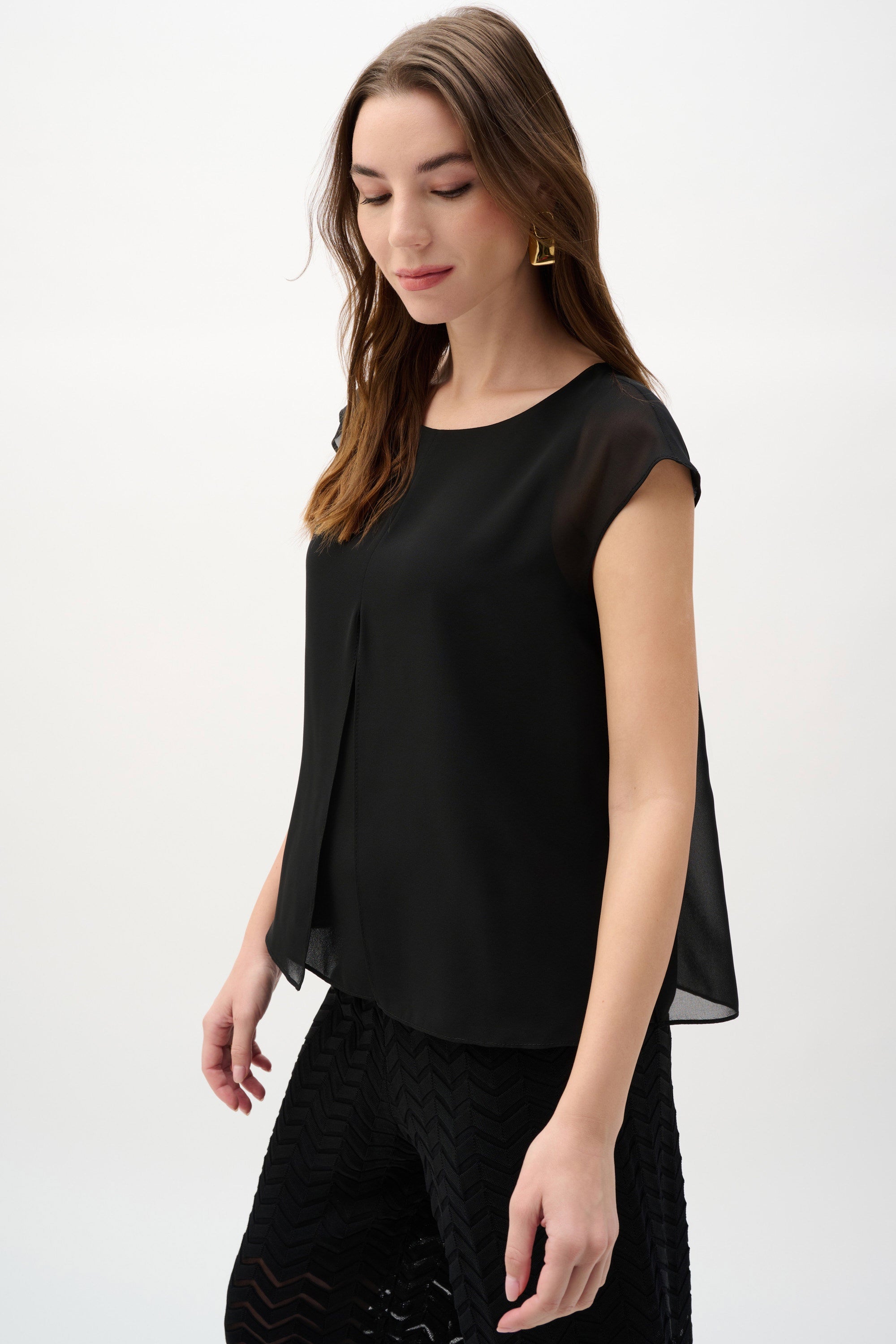 Joseph Ribkoff - Top / Chiffon And Georgette Trapeze Top - shop.mybijouboutique.com