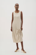 Joseph Ribkoff - Dress / Seersucker Cocoon Dress With Ring And Tie Detail - shop.mybijouboutique.com