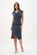 Joseph Ribkoff - Dress / Silky Knit Geometric Print Sheath Wrap Dress
