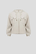 Joseph Ribkoff - Jacket / Stretch Woven Hooded Boxy Utility Jacket