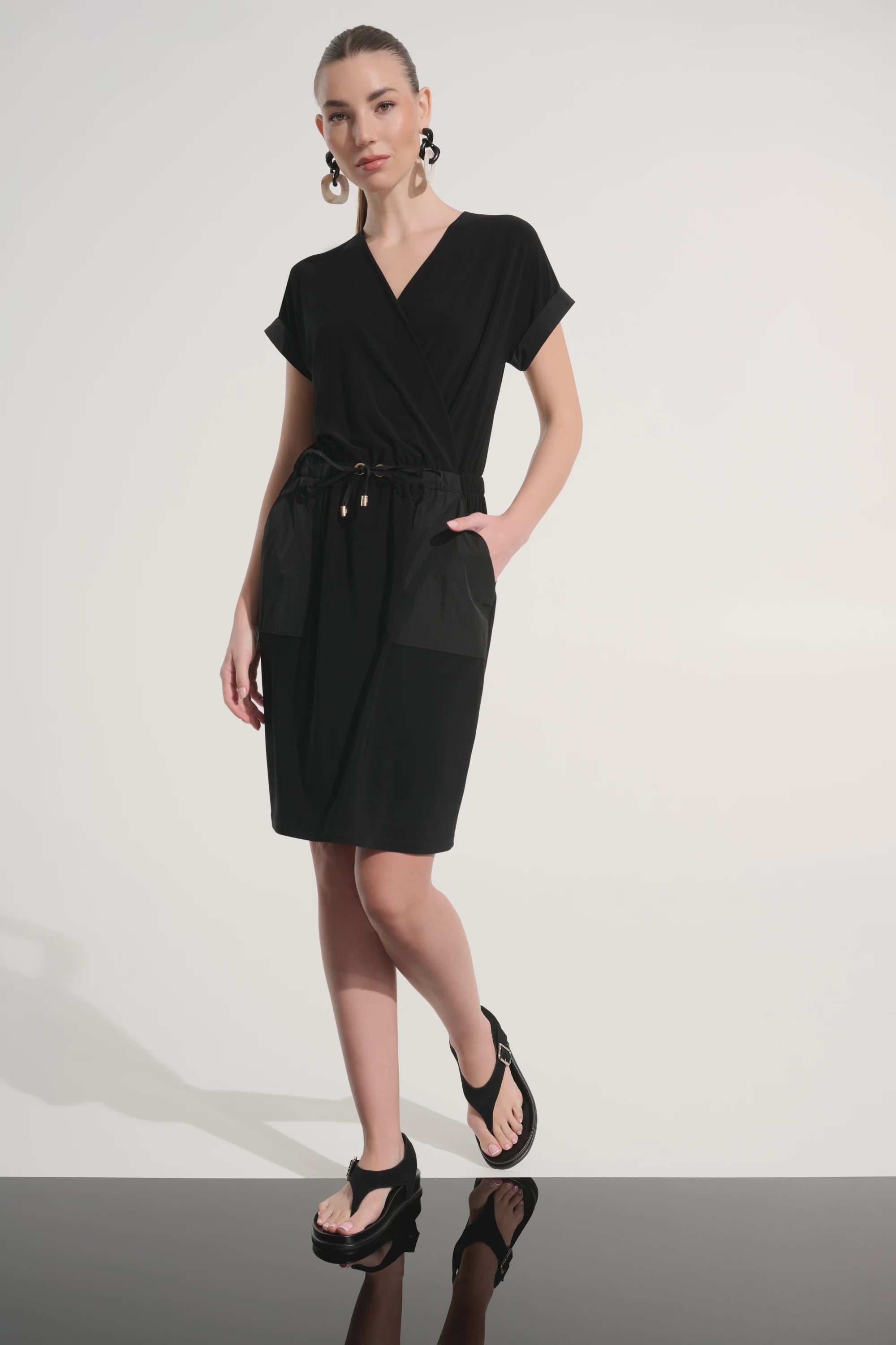 Joseph Ribkoff - Dress / Silky Knit And Memory Straight Wrap Dress