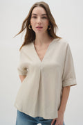 Joseph Ribkoff - Top / Linen Straight Top With V-notch neckline
