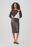 Joseph Ribkoff - Skirt / Bonded Leatherette Pencil Skirt