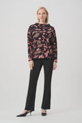 Joseph Ribkoff - Top / Abstract Jacquard Sweater With Rhinestone Detail