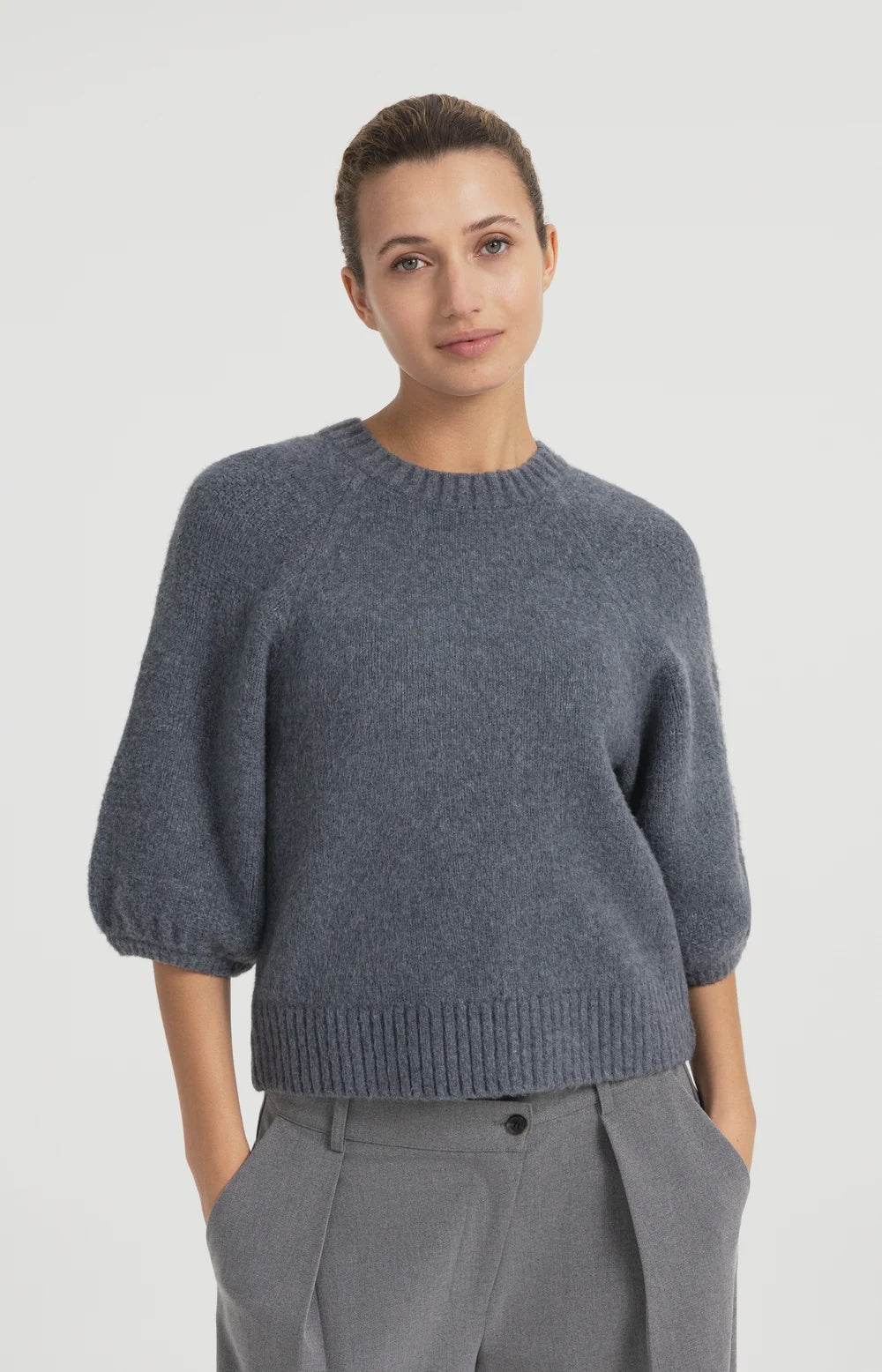 YAYA - Top / Knitted sweater with balloon sleeves
