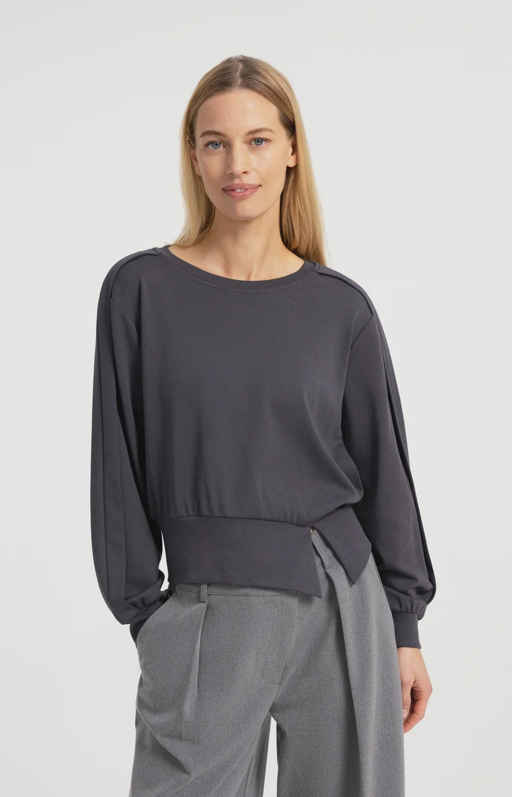 YAYA - Top / Lightweight sweater with waistband and folded detail