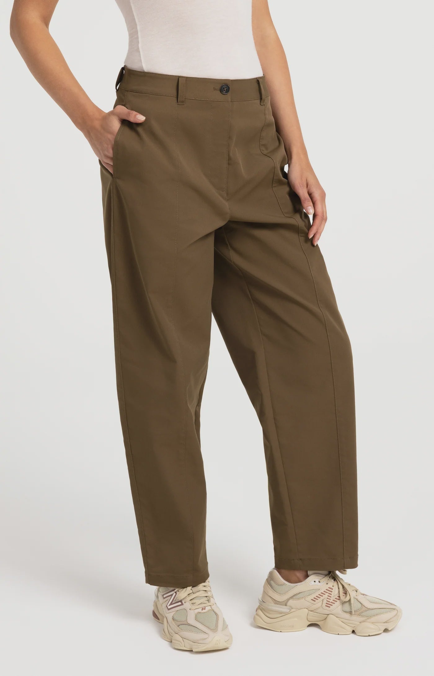YAYA - Pant / Teak Brown Woven Loose Fit Pant